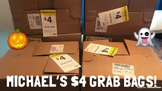 Michael's $4 Halloween Grab Bags! I Spent $24 On 6 Boxes!