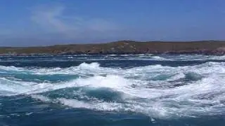 Watching the Bitches tidal race off Ramsey Island, St Davids, Pembrokeshire on Venture Jet boat trip