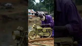 Bamboo Made Motorcycle 😱 | বাঁশের তৈরি বাইক | Village Genius #shorts