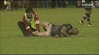 Michael Leitch broken leg injury vs Fiji 2013