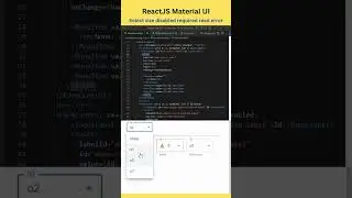 Must Know #react material UI Select size disabled required read-only error concept #shorts #hindi