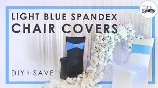 RENT OUR LIGHT BLUE LUXURY WEDDING CHAIR COVERS + FOLDING CHAIR SASHES ONLINE!