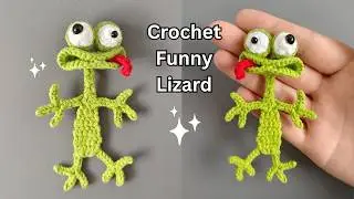 Lizard Bookmark Crochet for BEGINNER | DIY Funny Crochet Lizard