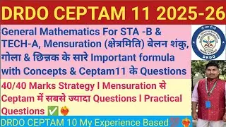 #DRDO Ceptam11 CBT1 Math for STA -B & TECH-A❤️&zwj;🔥✅