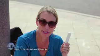 Cyndi Edwards paints a storm drain