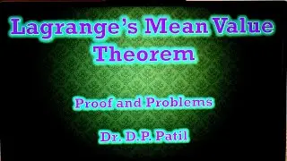 Lagrange's Mean Value Theorem with Proof and Problems Solutions