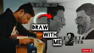 |How To Draw Kesari Chapter2 Poster| Kesari Chapter2 Sketch Full Tutorial| Step By Step