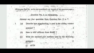 Computer Network||B.Sc.(H) Computer Science||Previous year Question paper 2018