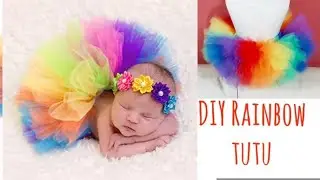 Newborn Photography Prop DIY |How To Make Tutu Skirt Rainbow No Sew | Baby Photoshoot Ideas At Home