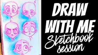Je remplis mon sketchbook de visages. Dessin relaxant!