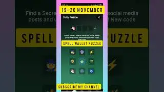 Spell Wallet Daily Puzzle 19 & 20 November| SpellWallet Today Puzzle| Spell Wallet Secret codes