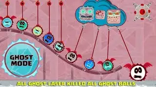 RED BALL 4 - ALL GHOST BALLS killed by ALL GHOST LASERS, LIGHTNING, MONSTERS & BOSSES (Ghost Mode)