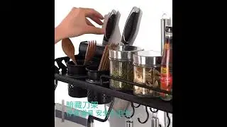 Rack Organizer Kitchen Aluminum  Wall mounted Shelf Spices  Chopsticks Cutlery - Multipurpose