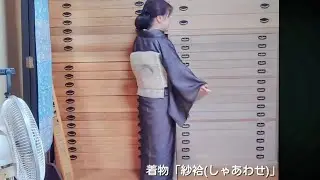 きものが好き / 紗袷(しゃあわせ)萩の花 / 手織名古屋帯(雪輪露芝文様)