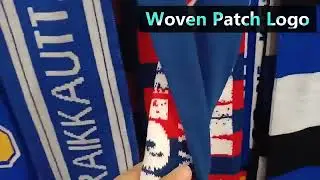 Custom Jacquard Embroidery Winter Acrylic Football Scarf #jarmoo #scarf