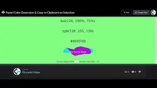 CodePen | Pastel Color Generator & Copy to Clipboard on Selection