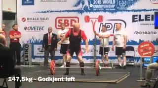 Arnfinn Skadsem 79&aring;r -93kg - 400kg @ VM raw 2015