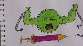 Drawing Of Coronavirus and  vaccine | Covid-19 Vaccine painting step by step