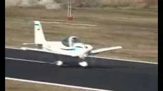 Plane Grob-115 landing on Augsburg Airport