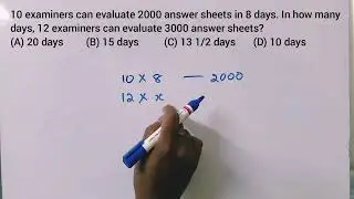 10 examiners can evaluate 2000 answer sheets in 8 days. In how many days, 12 examiners
