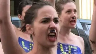 Femen activists rally against French far-right in Paris