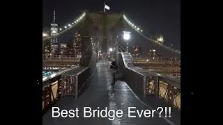 Night walk Brooklyn to Manhattan over Brooklyn bridge. So empty. binaural 