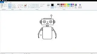 How to draw Robot drawing 🤖 in ms paint