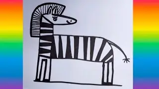 How to Draw a Cute Zebra Drawing With This Easy Sketch Step by Step Tutorial|Simple animals drawing