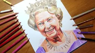 Queen Elizabeth II on drawing colored pencils | artwork dumit3 arts