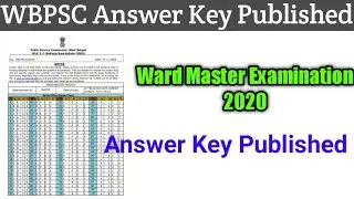 PSC Ward Master Examination 2020 Answer Key Published