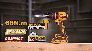 INGCO 20V 66NM CORDLESS IMPACT DRILL | COMPACT BRUSHLESS MOTOR | CIDLI20668 CIDLI206681