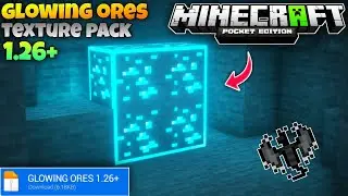 GLOWING ORES Texture Pack For Minecraft PE 1.26+ | Works on Servers!!