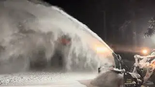 Snow Blowing with Bobcat L95 with high flow on front of Loader!! 