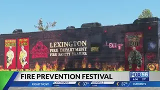 Crowd gathers to learn about fire safety at festival