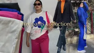 my pants collection *try-on* ft. wide leg, formal, colourful pants!