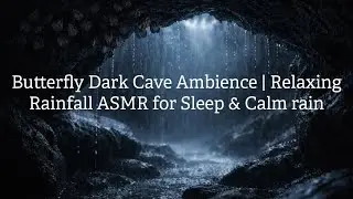 Butterfly ASMR 🦋 Rainy Cave Ambience for Sleep & Study (No Talking)