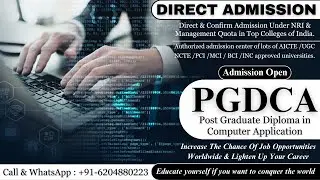DIRECT ADMISSION IN PGDCA (POST GRADUATE DIPLOMA IN COMPUTER APPLICATION) IN TOP RANKED UNIVERSITIES