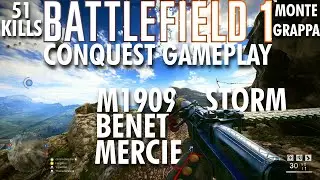 M1909 Benet Mercie Storm Gameplay - Battlefield 1 Conquest No Commentary