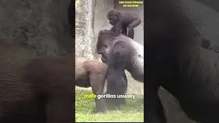 Male Gorilla Plays with His Son