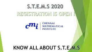 How to register for S.T.E.M.S 2020 by CMI( Chennai Mathematical Institute ) ?