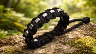 Jak zrobić linkę paracord Mad Max z nakrętkami sześciokątnymi, bransoletka survivalowa, regulowany link paracord DIY