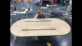Banding a 5' x 10' work surface on a SNX nVision contour (curved) edgebander.