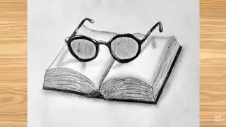 How to draw a book with glasses || Easy pencil sketch drawing for beginners