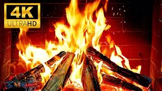 February Nights by the Fireplace🔥Relaxing Ambience with Cozy Fireplace 4K & Crackling Fire Sounds