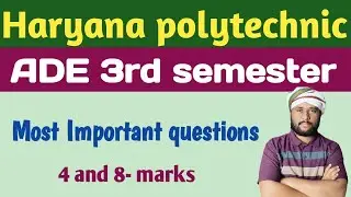 ADE important questions| Haryana polytechnic|Third semester| Hsbte Analog and Digital Electronics 