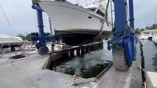 Putting Boat On Dry Dock For Hull Paint & Engine Repairs