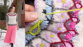 Upcycling durch Sticken f&uuml;r nachhaltige Kleidung - Pullunder besticken