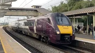 Kettering Station MML class 222004 EMR class 66 66702 with Maddison kyne 9/10/23
