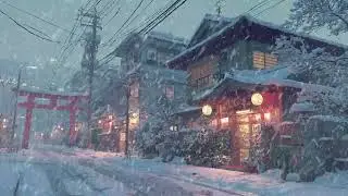 Harsh blizzard night ambience | strong wind heavy snowstorm for deep sleep winter calm and silent