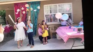 Gender reveal with powder and confetti!!.